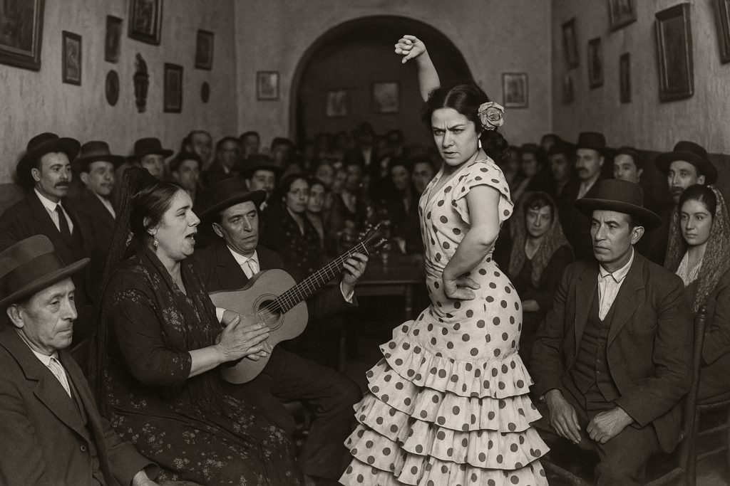 reunión flamenca afé cantante o una reunión flamenca